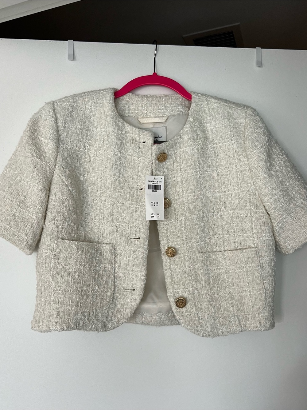NWT Abercrombie Women’s Boucle Short Sleeve Jacket